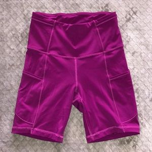 PURPLE LULULEMON FAST AND FREE SHORTS